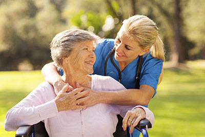 Elderly in a wheelchair